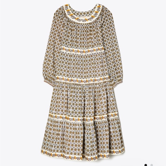 Tory Burch printed puff sleeve dress xsmall - Picture 11 of 15